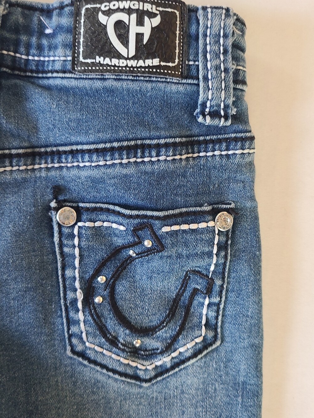 Cowgirl Hardware Girl's Size 4T Bootcut Flared Embroidered  Horseshoe Jeans